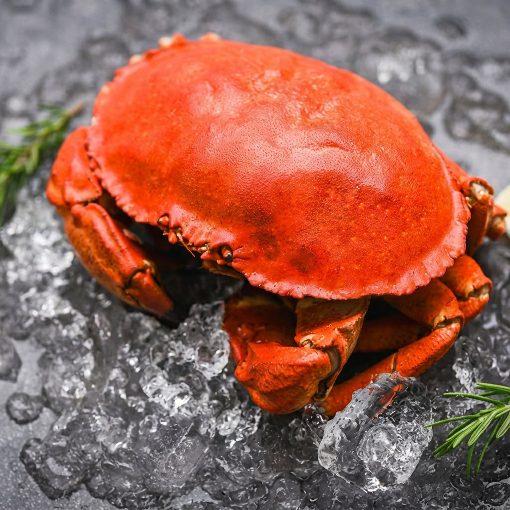 Premium Whole Cooked Crab — Approx. 1.2–2.2 lb Each, 6–8 in Shell Width, Sweet & Meaty, Ready to Steam, Bake or Serve