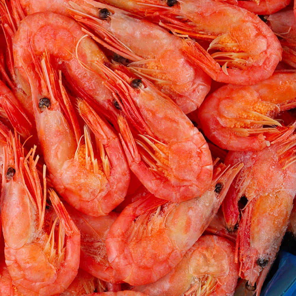 20LB Frozen Whole Head-On Shell-On Red Shrimp — Sweet, Firm Texture & Rich Roe, Perfect for Boiling, Grilling, Garlic Butter, Hot Pot (Bulk Pack)