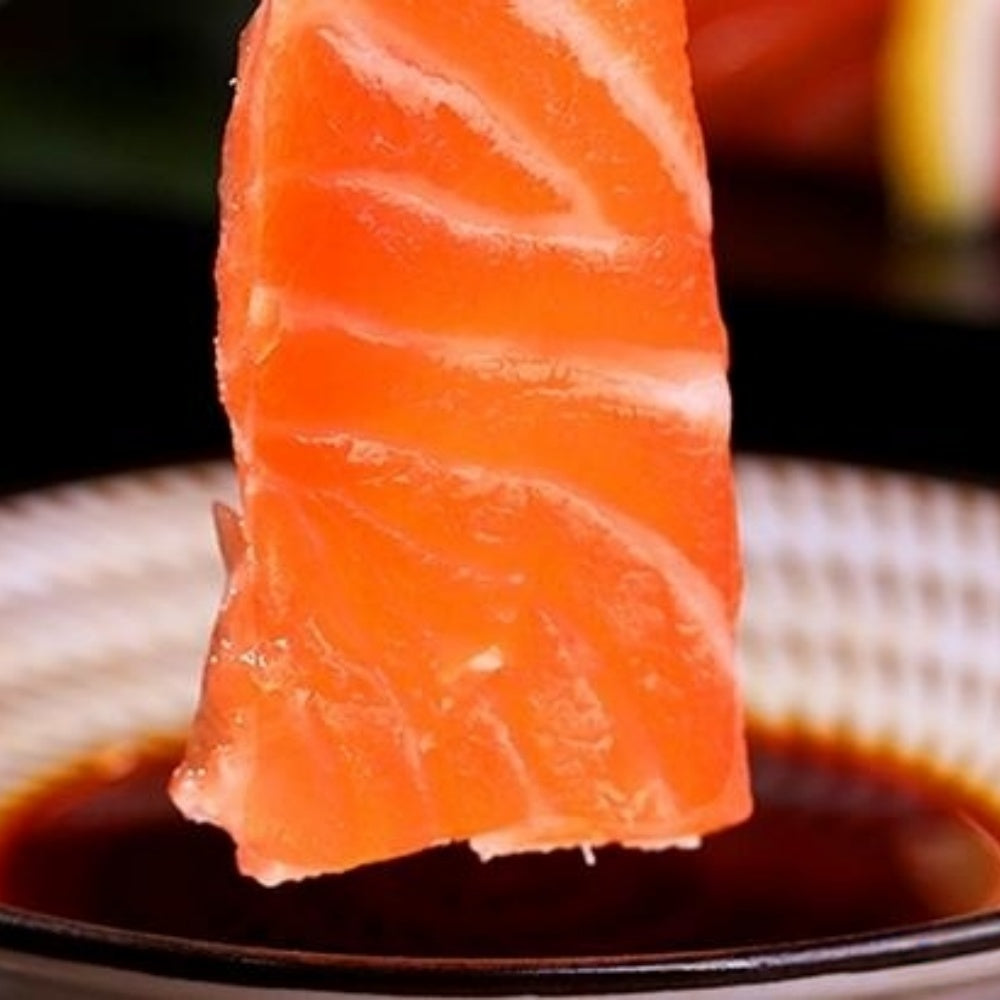Sashimi-Grade Salmon Slices (20LB Bulk Pack) — Rich Marbling, Fresh & Buttery, Ready for Sashimi, Sushi & Poke, Ideal for Restaurants
