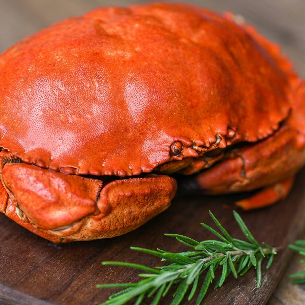 Premium Whole Cooked Crab — Approx. 1.2–2.2 lb Each, 6–8 in Shell Width, Sweet & Meaty, Ready to Steam, Bake or Serve