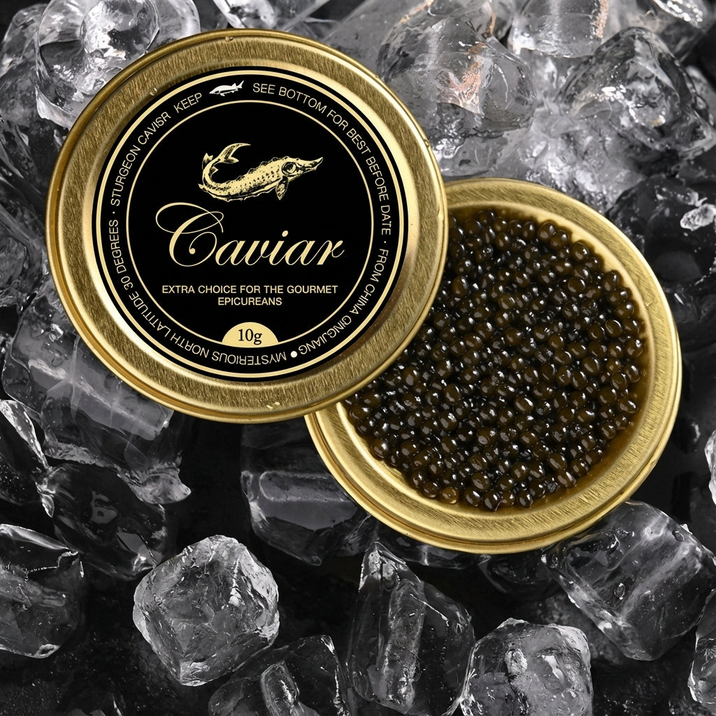 Premium Black Caviar (Sturgeon Roe) — Briny, Buttery “Pop” Texture | Ready-to-Eat Gourmet Topping for Sushi, Pasta & Canapés (1lb Options)